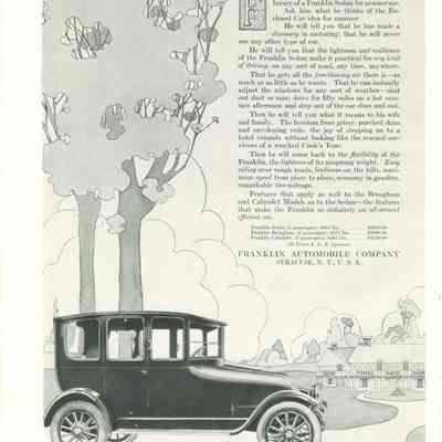 1917 advertisement for Franklin Automobile