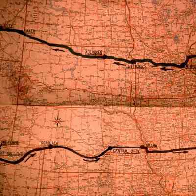 1972 Transcontinental Reliability Tour - map of the midwestern legs of the trip