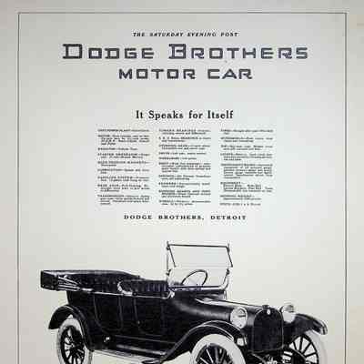 1914 advertisement for Dodge in "The Saturday Evening Post"