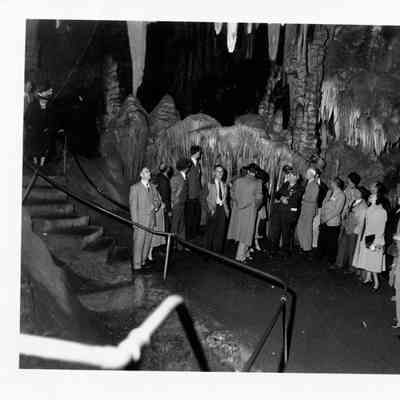 1949 Glidden Tour - tour attendees visiting the Luray Caverns (VA)