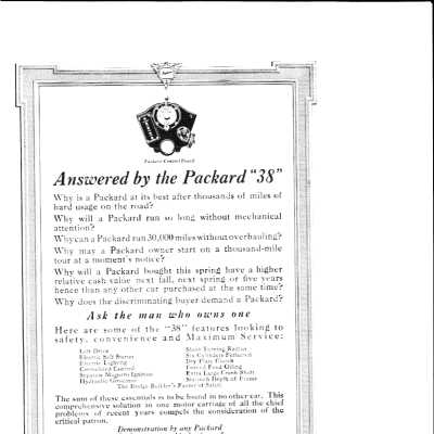 1913 Packard "38" advertisement in February 1913 National Geographic