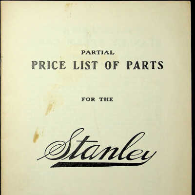 Partial Price List of Parts for Stanley Models B, C, EX, and F