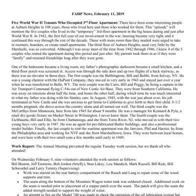 2019 02-11 Weekly News
