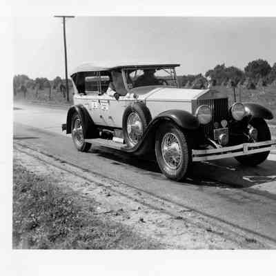 1949 Glidden Tour - Howard Brown and passenger in a 1927 Rolls Royce