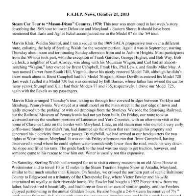 2013 10-21 Weekly News