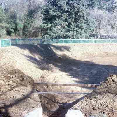 Building of the pond, 1972
