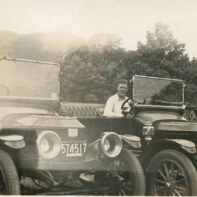 1948 Steam Car Meet - 1914 Stanley Model 607 and Thomas C Marshall, Jr, at Charlemont, MA