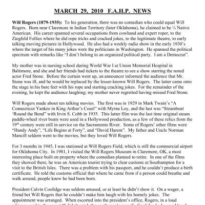 2010 03-29 Weekly News