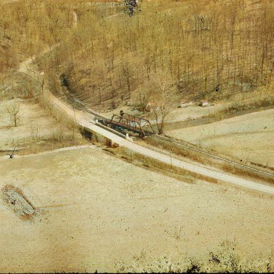 Nelson Aerials - bridges across Red Clay Creek just below Ashland, DE (color corrected)