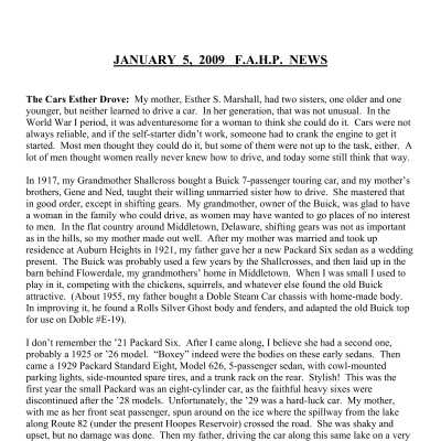 2009 01-05 Weekly News