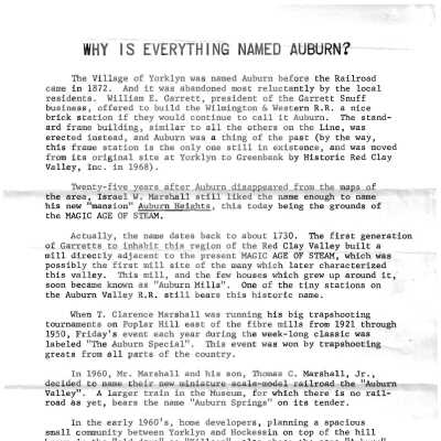 "Why is Everything Named Auburn"