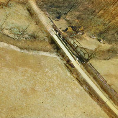 Nelson Aerials - bridges across Red Clay Creek just below Ashland, DE (color corrected)