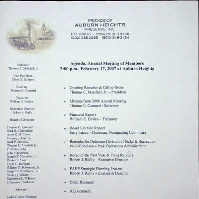 2007 Membership Meeting Agenda