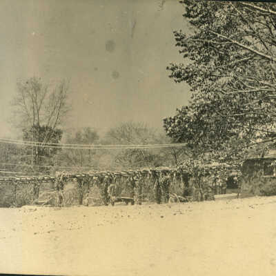 Auburn Heights Rose Arbor in snow