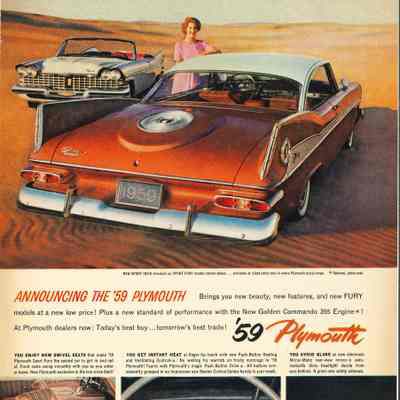 1959 advertisement for Plymouth Fury