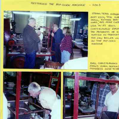 2003 - Steam Team restoring the steam-powered popcorn machine