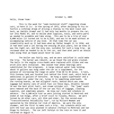 2005 10-03 Weekly News