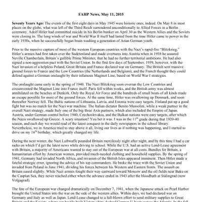 2015 05-11 Weekly News