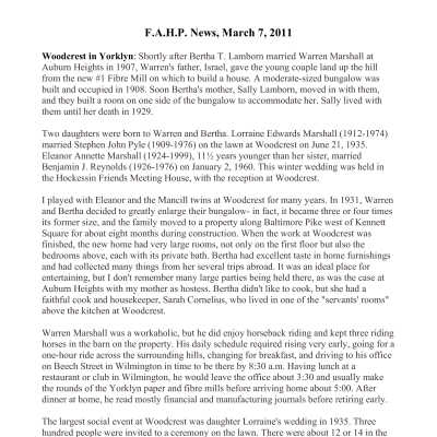 2011 03-07 Weekly News
