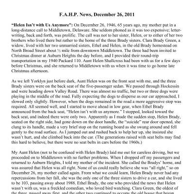 2011 12-26 Weekly News