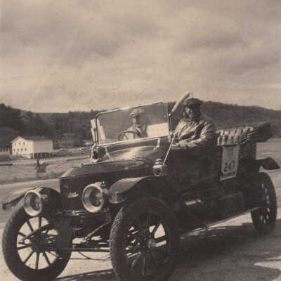 1954 Glidden Tour - Thomas C Marshall Jr and Norbert Behrendt in the 1913 Model 76 at Lake Winnipesaukee, NH, 1954