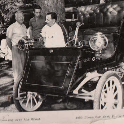 1955 Lakeville, CT Meet - RA Gibbs, Jim Beun and others with a 1902 Grout Runabout