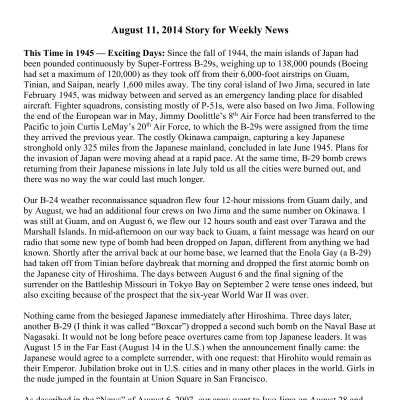 2014 08-11 Weekly News