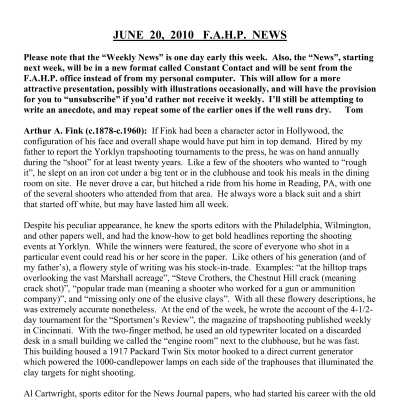 2010 06-20 Weekly News