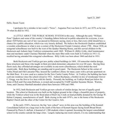 2007 04-23 Weekly News