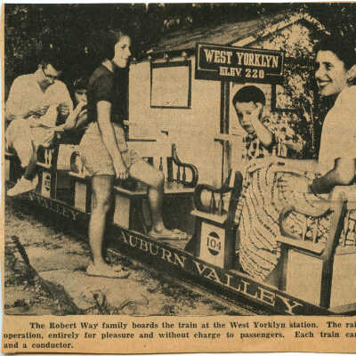 The Robert Way Family on train at West Yorklyn Station