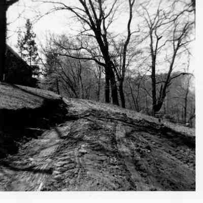 Preparation of right-of-way behind the carriage house, 1960
