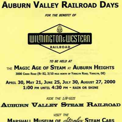 2000 - Flyer promoting Auburn Valley Railroad Days (precursor to Steamin' Days)