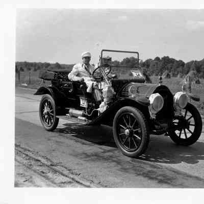 1949 Glidden Tour - Joe Murchio and passenger in a 1911 Cadillac