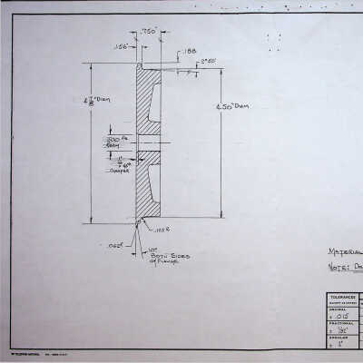 1992 blueprint of Mountain Car Company Model 1000 truck assembly