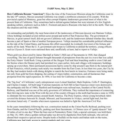 2014 05-05 Weekly News
