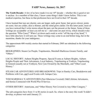 2017 01-16 Weekly News