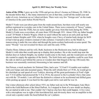 2015 04-13 Weekly News