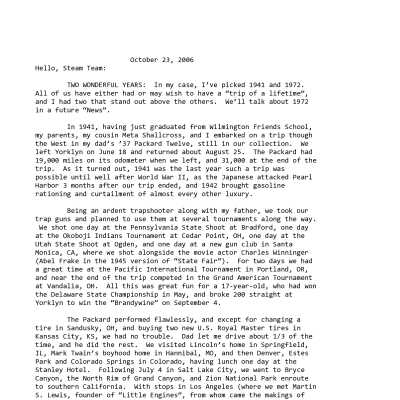 2006 10-23 Weekly News