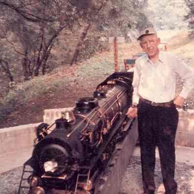 T Clarence Marshall with the 401 at the newly completed roundtable, 1960