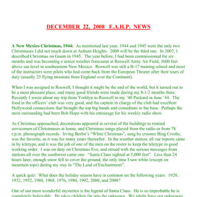 2008 12-22 Weekly News