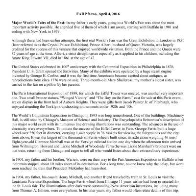 2016 04-04 Weekly News