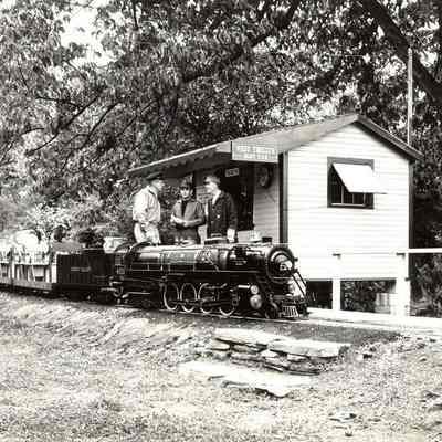 Thomas C Marshall, Jr, and others at with the 401 at the West Yorklyn Station, 1960s