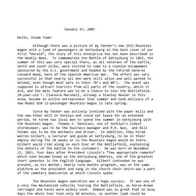 2007 01-15 Weekly News