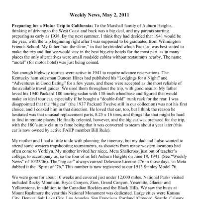 2011 05-02 Weekly News