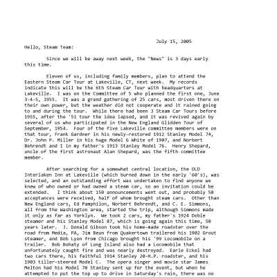 2005 07-15 Weekly News