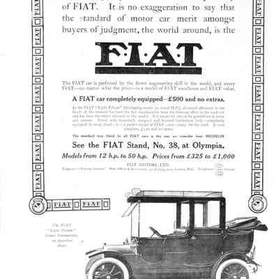 1910 advertisement for Fiat Motors