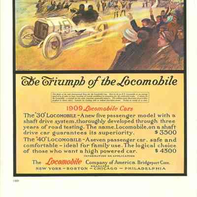 1909 advertisement for Locomobile