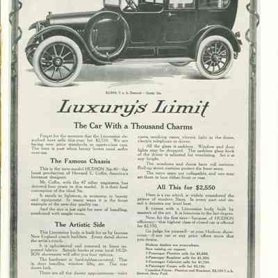 1914 advertisement for Hudson Six-40
