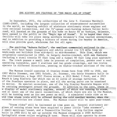"The History and Features of 'Magic Age of Steam'", 1971