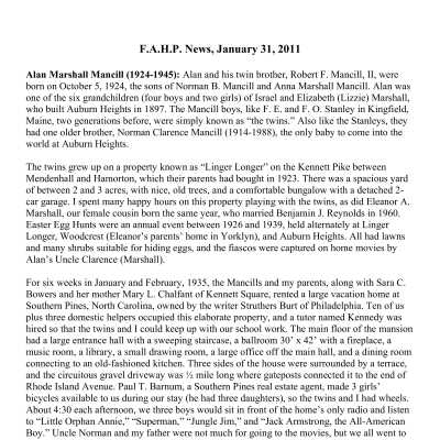 2011 01-31 Weekly News